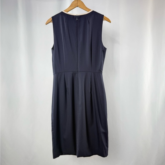 J. Crew‎ Sleeveless Sheath Dress in Navy with Pink Trim Size 6 - Picture 3 of 4